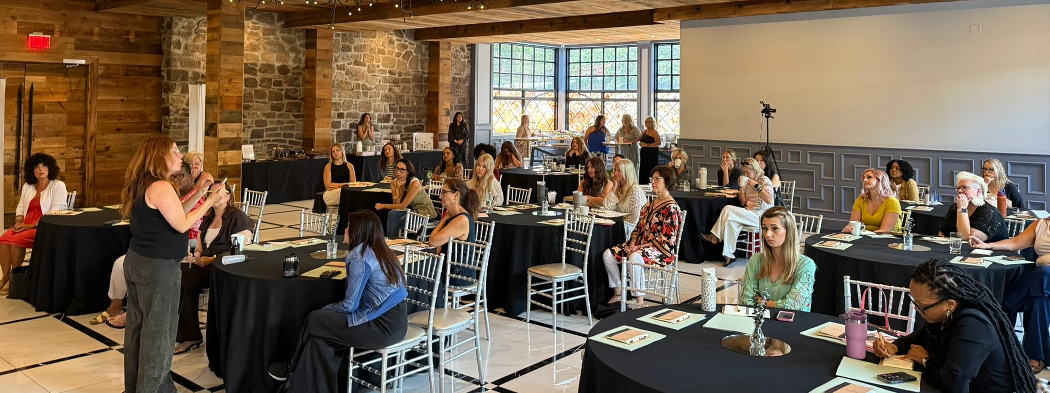 Salon professionals gathered at a Root & Bloom education day