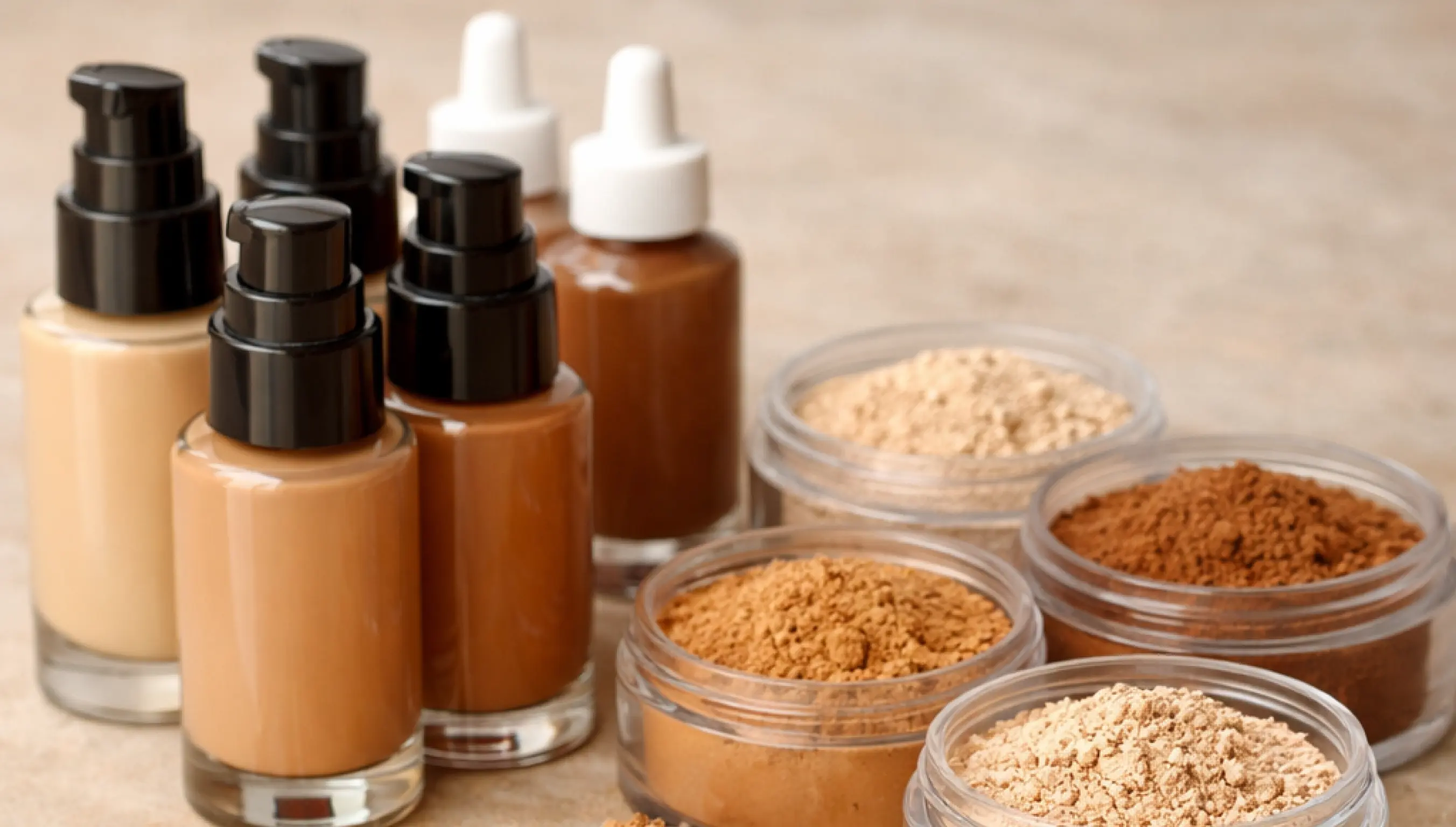 Custom blended mineral cosmetics being mixed during certification training