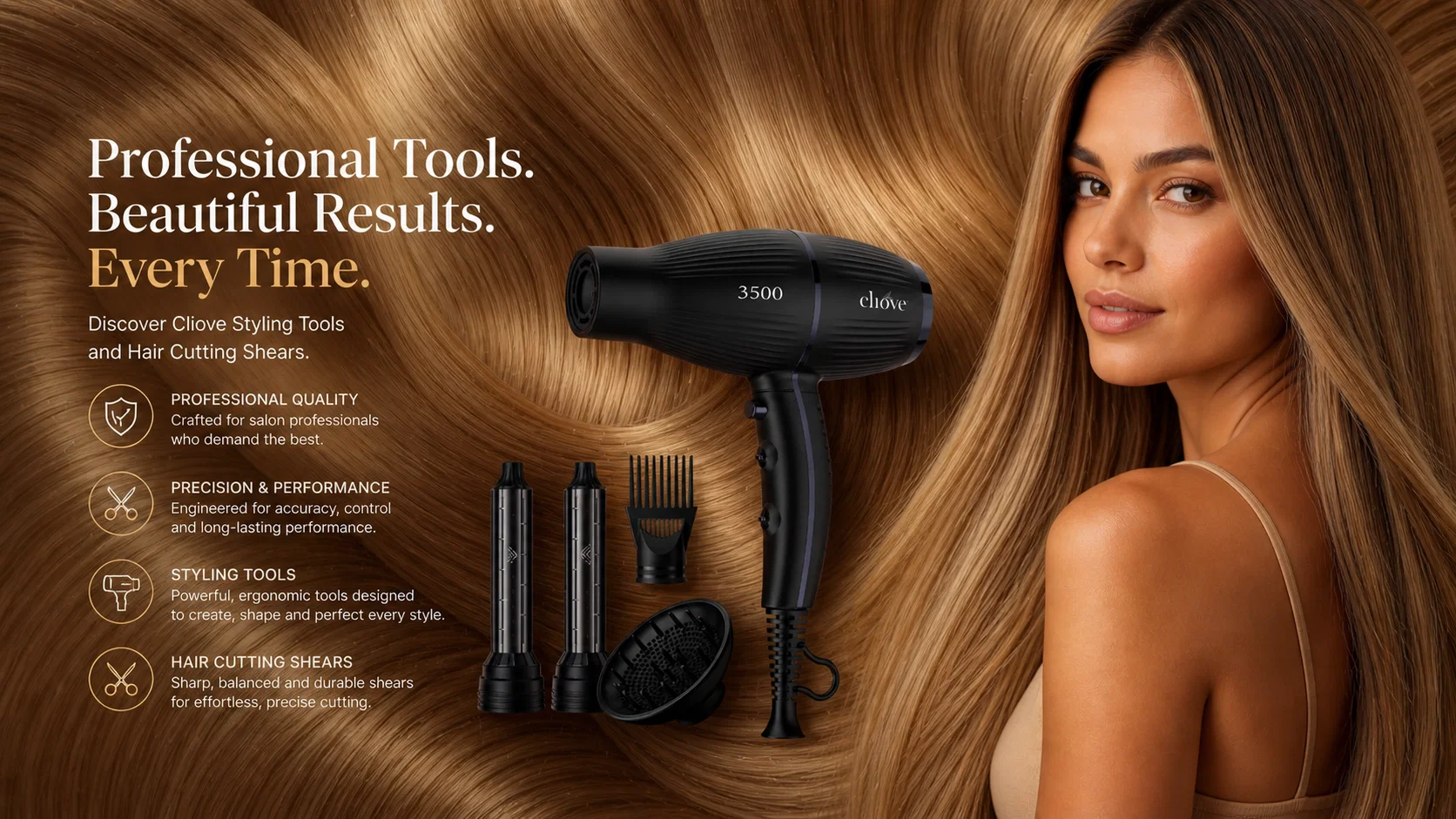 CLIOVE Professional hair care tools and treatment range